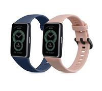 kwmobile Bracelet compatible avec Huawei Band 6 & 6 Pro/Honor Band 7 & 6 bracelet - 2x bracelet de rechange en silicone pour fitness tracker
