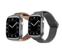 kwmobile Bracelet compatible avec Huawei Watch D2 bracelet - 2x bracelet de rechange en nylon pour fitness tracker - gris foncé-rose ancien