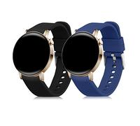 kwmobile Bracelet Compatible avec Huawei Watch GT 3 Pro (43mm) / Watch GT 3 (42mm) - Set 2X Bracelet de Rechange en Silicone pour Fitness Tracker - Noir-Bleu foncé