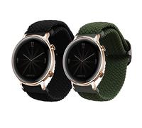kwmobile Bracelet compatible avec Huawei Watch GT3 (42mm) / Watch GT2 (42mm) / Watch 2 - Bracelets de rechange en nylon pour fitness tracker - noir-vert