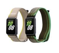 kwmobile Bracelet compatible avec Samsung Galaxy Fit 3 - Bracelets de rechange en nylon pour fitness tracker - vert foncé-gris clair-vert