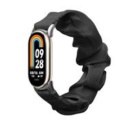 kwmobile Bracelet compatible avec Xiaomi Mi Band 10 / Mi Band 9/8 - Bracelet de rechange design chouchou pour fitness tracker - noir