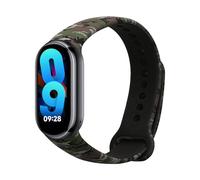 kwmobile Bracelet compatible avec Xiaomi Mi Band 10 / Mi Band 9/8 - Bracelet de rechange en TPU et en silicone pour fitness tracker - camouflage noir-vert clair-vert foncé