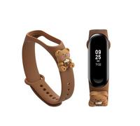 kwmobile Bracelet Compatible avec Xiaomi Mi Band 4 / Mi Band 3 Bracelet - Bracelet de Rechange en Silicone pour Fitness Tracker Enfant - Marron-Blanc