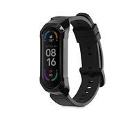 kwmobile Bracelet compatible avec Xiaomi Mi Band 6 / Band 5 / Band 4 - Bracelet de rechange en silicone pour fitness tracker - noir