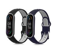 kwmobile Bracelet compatible avec Xiaomi Mi Smart Band 6 / Mi Band 6 / Band 5 bracelet - 2x bracelet de rechange en silicone pour fitness tracker