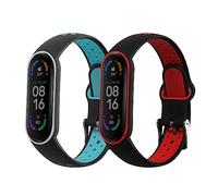 kwmobile Bracelet compatible avec Xiaomi Mi Smart Band 6 / Mi Band 6 / Band 5 bracelet - 2x bracelet de rechange en silicone pour fitness tracker