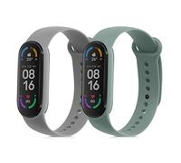 kwmobile Bracelet compatible avec Xiaomi Mi Smart Band 6 / Mi Band 6 / Band 5 bracelet - 2x bracelet de rechange en silicone pour fitness tracker