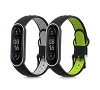 kwmobile Bracelet compatible avec Xiaomi Mi Smart Band 6 / Mi Band 6 / Band 5 bracelet - 2x bracelet de rechange en silicone pour fitness tracker