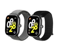 kwmobile Bracelet compatible avec Xiaomi Redmi Watch 4 / Band 8 Pro bracelet - 2x bracelet de rechange en nylon pour fitness tracker - noir-gris foncé