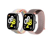 kwmobile Bracelet compatible avec Xiaomi Redmi Watch 4 / Band 8 Pro bracelet - 2x bracelet de rechange en nylon pour fitness tracker - rose ancien-multicolore