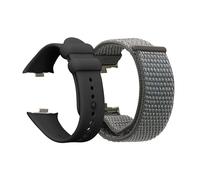 kwmobile Bracelet Compatible avec Xiaomi Redmi Watch 4 Bracelet - 2x Bracelet de Rechange en Nylon et TPU pour Fitness Tracker - noir-gris foncé