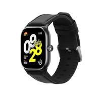 kwmobile Bracelet compatible avec Xiaomi Redmi Watch 5 & 4 / Smart Band 8 Pro/Smart Band 9 Pro bracelet - Bracelet de rechange en cuir véritable et silicone - noir