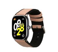 kwmobile Bracelet compatible avec Xiaomi Redmi Watch 5 & 4 / Smart Band 8 Pro/Smart Band 9 Pro bracelet - Bracelet de rechange en cuir véritable et silicone - rose ancien