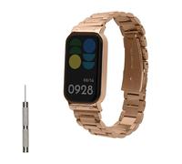 kwmobile Bracelet compatible avec Xiaomi Smart Band 8 Active/Redmi Band 2 bracelet - Bracelet de rechange en inox pour fitness tracker - or rose métallique