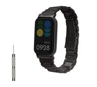 kwmobile Bracelet compatible avec Xiaomi Smart Band 8 Active/Redmi Band 2 bracelet - Bracelet de rechange en inox pour fitness tracker - noir métallique