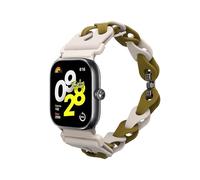 kwmobile Bracelet compatible avec Xiaomi Smart Band 8 Pro/Band 9 Pro/Redmi Watch 5 / Redmi Watch 4 bracelet - Bracelet de rechange pour fitness tracker en silicone - beige-vert