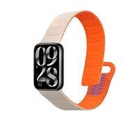 kwmobile Bracelet compatible avec Xiaomi Smart Band 8 Pro/Band 9 Pro/Redmi Watch 5 / Redmi Watch 4 bracelet - Bracelet de rechange pour fitness tracker en silicone - blanc-orange