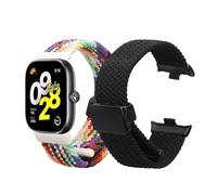 kwmobile Bracelet compatible avec Xiaomi Smart Band 8 Pro/Band 9 Pro/Redmi Watch 5 / Redmi Watch 4 bracelet - 2x bracelet de rechange en nylon pour fitness tracker - noir-multicolore