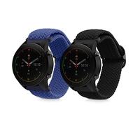 kwmobile Bracelet compatible avec Xiaomi Watch S4/S4 Sport/S3/S2/Watch S1 Active/Redmi Watch 5 Active bracelet - 2x bracelet de rechange en nylon pour fitness tracker - noir-bleu foncé