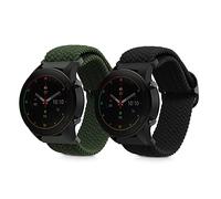 kwmobile Bracelet compatible avec Xiaomi Watch S4/S4 Sport/S3/S2/Watch S1 Active/Redmi Watch 5 Active bracelet - 2x bracelet de rechange en nylon pour fitness tracker - noir-vert