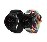 kwmobile Bracelet compatible avec Xiaomi Watch S4/S4 Sport/S3/S2/Watch S1 Active/Redmi Watch 5 Active bracelet - 2x bracelet de rechange en nylon pour fitness tracker - noir-multicolore