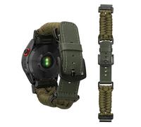 kwmobile Bracelet de Remplacement Tressé Compatible avec Garmin 20mm Fenix 8 43mm / Fenix 7S / Fenix 6S / Epix Pro 42mm - Bracelet de Sport pour Smartwatch en Cuir PU - vert foncé