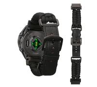 kwmobile Bracelet de Remplacement Tressé Compatible avec Garmin 22mm Fenix 8 47mm / Tactix 8 47mm / Instinct 45mm / Epix - Bracelet de Sport pour Smartwatch en Cuir PU - noir