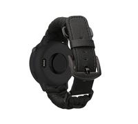 kwmobile Bracelet de Remplacement Tressé Compatible avec Garmin Vivoactive 6 / Vivoactive 5 / Venu Sq/Amazfit GTS/Bip 3 - Bracelet de Sport pour Smartwatch en Cuir PU - noir