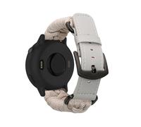 kwmobile Bracelet de Remplacement Tressé Compatible avec Garmin Vivoactive 6 / Vivoactive 5 / Venu Sq/Amazfit GTS/Bip 3 - Bracelet de Sport pour Smartwatch en Cuir PU - crème