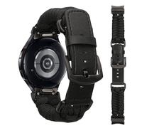kwmobile Bracelet de Remplacement Tressé Compatible avec Samsung Galaxy Watch 4/5 / 6 Galaxy Watch 7 / FE - Bracelet de Sport pour Smartwatch en Cuir PU - noir