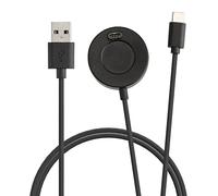 kwmobile Câble Compatible avec Garmin Venu Sq Music/Sq/Venu/Venu 2 - Double câble USB A 2.0 et Type C Chargement Smart Watch - Chargeur Fitness Tracker Montre connectée - Noir