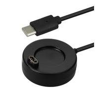 kwmobile Câble USB compatible avec Garmin Forerunner 55/255/255 Music/vivoactive 5/Fenix - Câble rechange Type C pour chargement smart watch - Chargeur fitness tracker montre connectée - noir