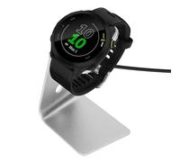 kwmobile Câble USB Compatible avec Garmin vivoactive 6 / vivoactive 5 / Forerunner 55/255 / 255 Music - Chargeur Smart Watch avec Support - Chargeur Fitness Tracker Montre connectée - Noir-argenté