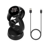 kwmobile Câble USB Compatible avec Google Pixel Watch 3/2 / Fitbit Versa 4 3 2 / Ace LTE Câble - Station de Charge pour Smartwatch avec Support - Noir