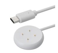 kwmobile Câble USB compatible avec Google Pixel Watch 3/2 /Fitbit Versa 4 3 2 - Câble rechange Type C pour chargement smart watch - Chargeur fitness tracker montre connectée - blanc