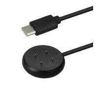 kwmobile Câble USB compatible avec Google Pixel Watch 3/2 /Fitbit Versa 4 3 2 - Câble rechange Type C pour chargement smart watch - Chargeur fitness tracker montre connectée - noir