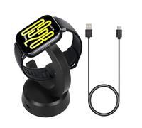 kwmobile Câble USB Compatible avec Xiaomi Redmi Watch 5 Active/Watch 5 Lite Câble - Station de Charge pour Smartwatch avec Support - noir