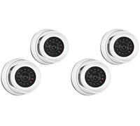 kwmobile Caméra de Surveillance Factice - Lot 2X Fausse Caméra CCTV avec LED Sécurité Maison ou Magasin - Dôme Dissuasif pour Intérieur, 1080p - Blanc (Lot de 2)