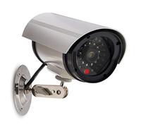 kwmobile Caméra Factice Extérieur - Fausse Caméra de Surveillance avec LED Rouge et Faux Câble - Sécurité Antivol - Mur ou Plafond - sur Piles