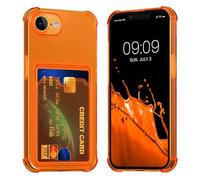 kwmobile Coque avec Compartiment pour Cartes Compatible avec Apple iPhone 17e / iPhone 16e - Coque Souple pour Téléphone iPhone 17e / iPhone 16e - Coque de Protection Orange fruitée-Transparent
