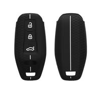 kwmobile Coque e Voiture Compatible avec Audi 3-Tasten 2025 A3 A5L Q6 A6L Etron SUV Autoschlüssel Accessoire clé Voiture - Protection étui Souple en Silicone - Noir-Blanc