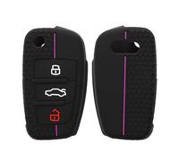 kwmobile Coque e Voiture Compatible avec Audi Clé 3-Touches Accessoire clé Voiture - Protection étui Souple en Silicone - Noir-Violet