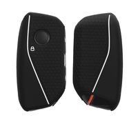 kwmobile Coque e Voiture Compatible avec BMW 4-Boutons X7 X1 U11 IX ix1 Série 7 G07 I7 e Voiture Accessoire clé Voiture - Protection étui Souple en Silicone - Noir-Blanc