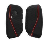kwmobile Coque e Voiture Compatible avec BMW 4-Boutons X7 X1 U11 IX ix1 Série 7 G07 I7 e Voiture Accessoire clé Voiture - Protection étui Souple en Silicone - Noir-Rouge