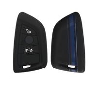 kwmobile Coque clé de Voiture Compatible avec BMW Smart Key 3-Bouton Accessoire clé Voiture - Protection étui Souple en Silicone - Bleu-Noir