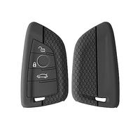 kwmobile Coque e Voiture Compatible avec BMW Smart Key 3-Bouton Accessoire clé Voiture - Protection étui Souple en Silicone - Gris-Noir