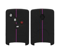 kwmobile Coque e Voiture Compatible avec Renault Carte Clé 4 Boutons (Keyless Go) Accessoire clé Voiture - Protection étui Souple en Silicone - Noir-Violet