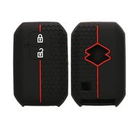 kwmobile Coque clé de Voiture Compatible avec Suzuki Keyless Go 2-Bouton Accessoire clé Voiture - Protection étui Souple en Silicone - Noir-Rouge
