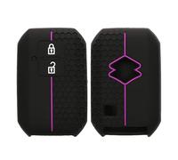 kwmobile Coque clé de Voiture Compatible avec Suzuki Keyless Go 2-Bouton Accessoire clé Voiture - Protection étui Souple en Silicone - Noir-Violet